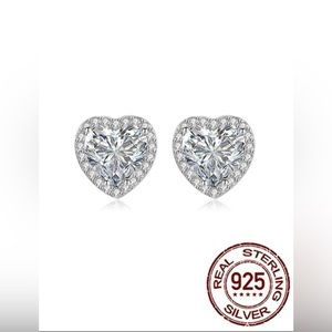 New Genuine S925 Sterling Silver Love Heart Shape Cubic Zirconia
